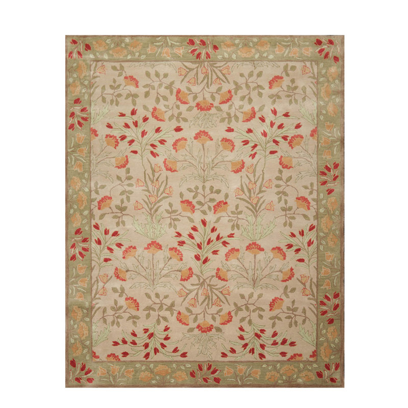 Rectangle Geometric Power Loomed Wool Area Rug, Tapis de couloir 2 pi 6 po x 20 pi