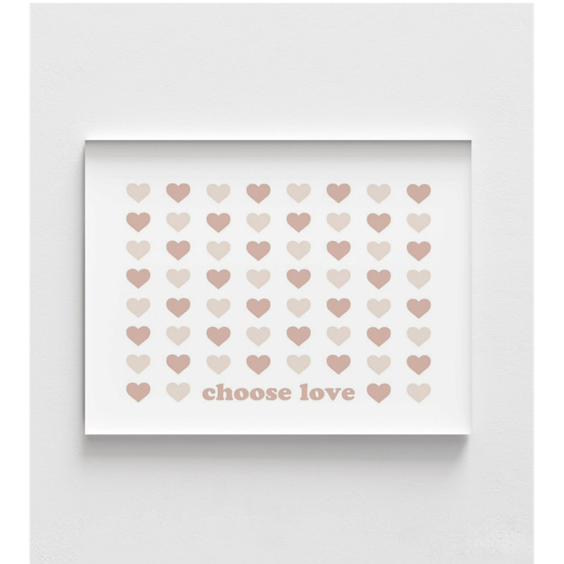 Choisissez «Love», impression encadrée de cœur, impression de signe mignon, joli art mural, impression de signe de cœur, impression d'affiche positive, art mural encadré