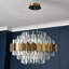 Aynath 16 - Modern Elegant Crystal Chandelier – K9 Gold Ceiling Light with Clear Jewel Droplets, Flush Mount E14 Bulbs for Dining Room, Bedroom, Living Room & Staircase