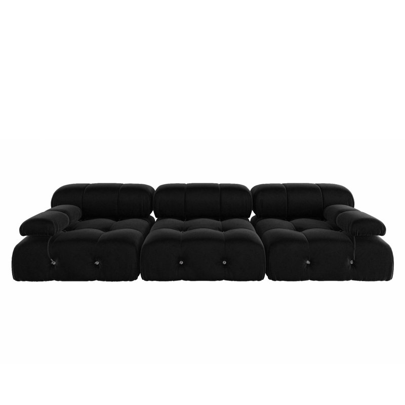 Cylan 104" Black Upholstered Sofa