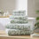 Ensemble de serviettes en jacquard floral 100% coton 550 g / m² vert sauge Skyler