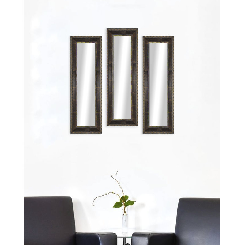 Derrell Solid Wood Flat Wall Mirror, 9.5" H x 25.5" W