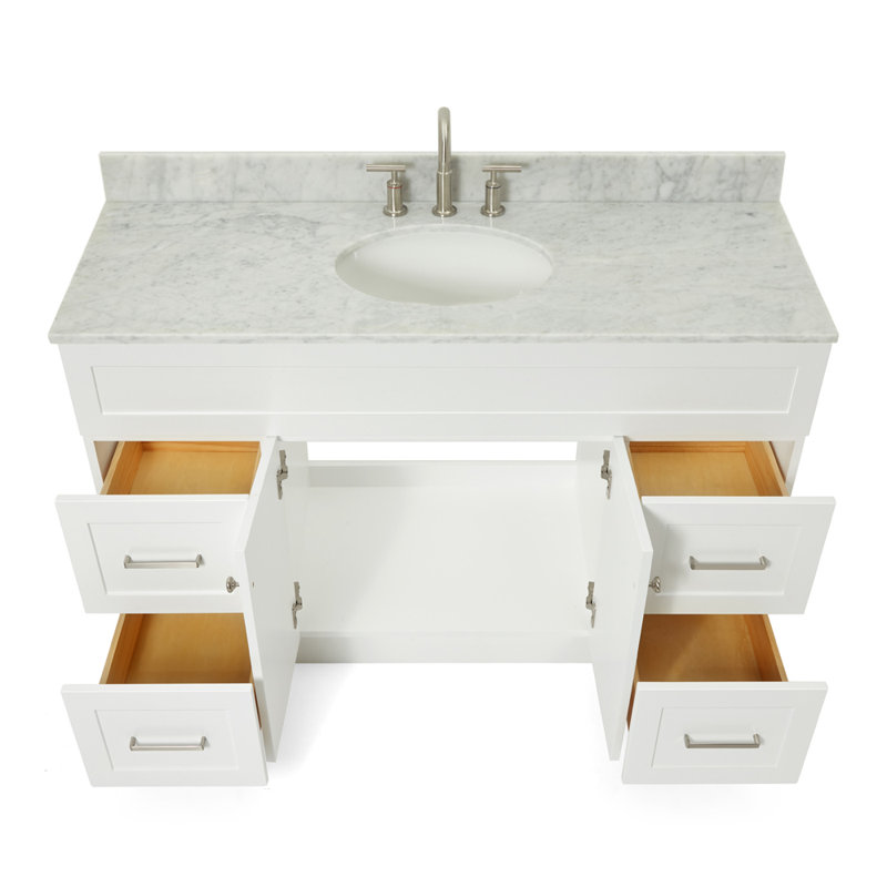 Ensemble de meuble-lavabo simple 55 po Partham, Blanc
