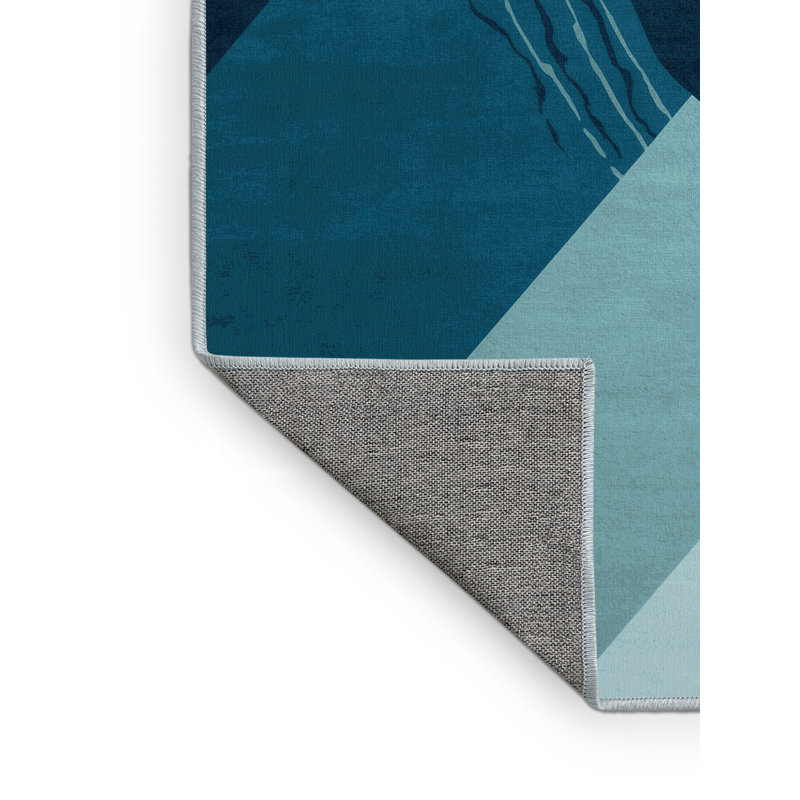 Tapis bleu sport et de sport nage à la machine lavable à la machine, 7 x 9