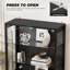  71" Display Cabinet with Glass Door, 6-Tier Curio Cabinet with 3 Color Lights-1198593464