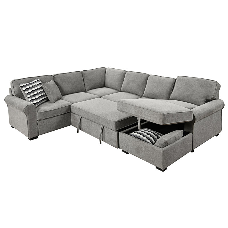 Canapé modulaire Jayly, Polyester gris clair