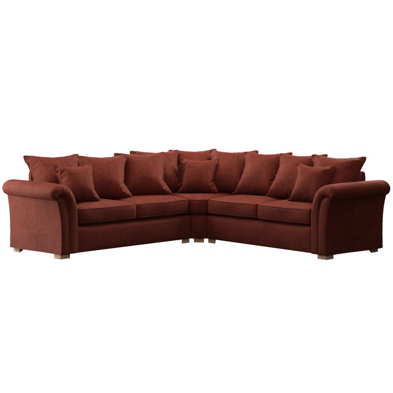 Castleacre Corner with two seats both sides, Scatter Back, Marmalade Polyester