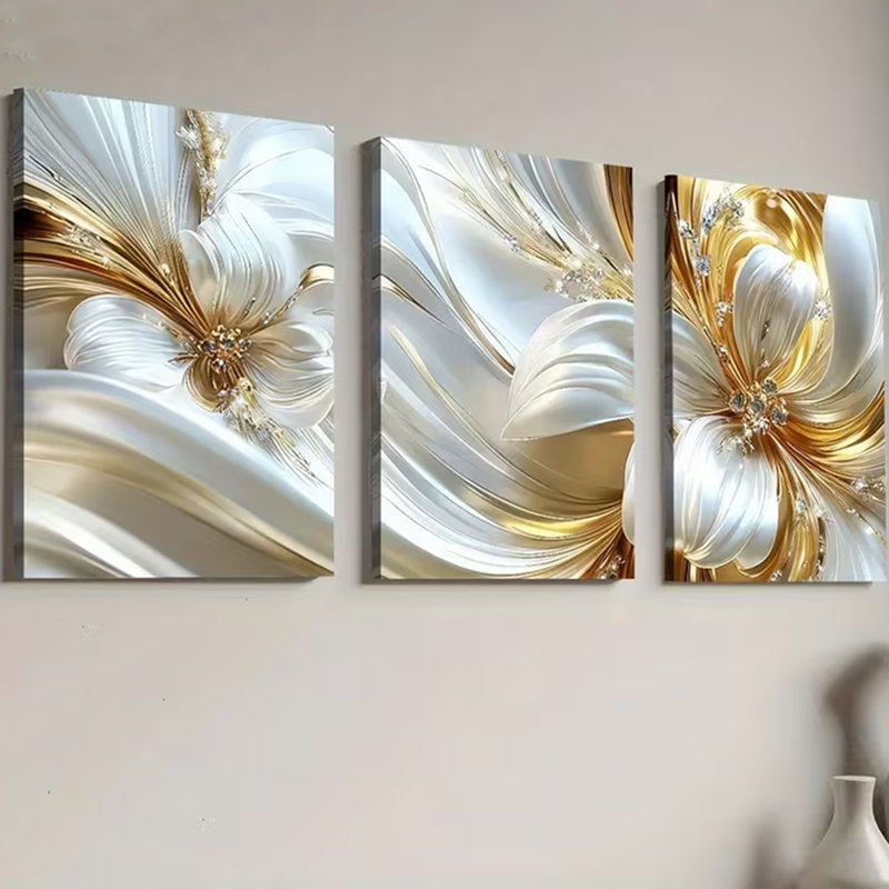 3 Piece Wrapped Canvas Print, 40 cm H x 90 cm W