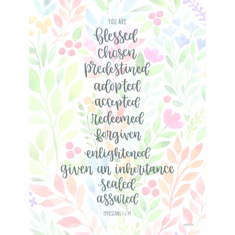 «You Are Blessed», reproduction sur toile tendue, H 16 po x l 12 po