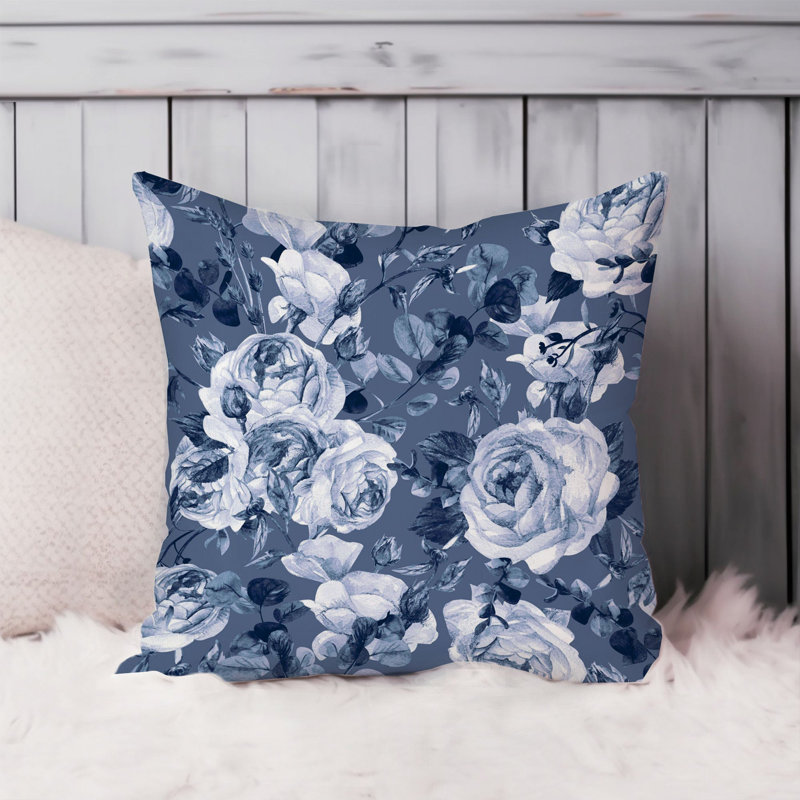 Floral Blue Flower Elegance Modern, 18"H x 18"W