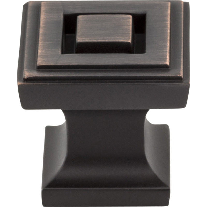 Delmar Square Knob, Brushed Oil Rubbed Bronze, 1 1/4"