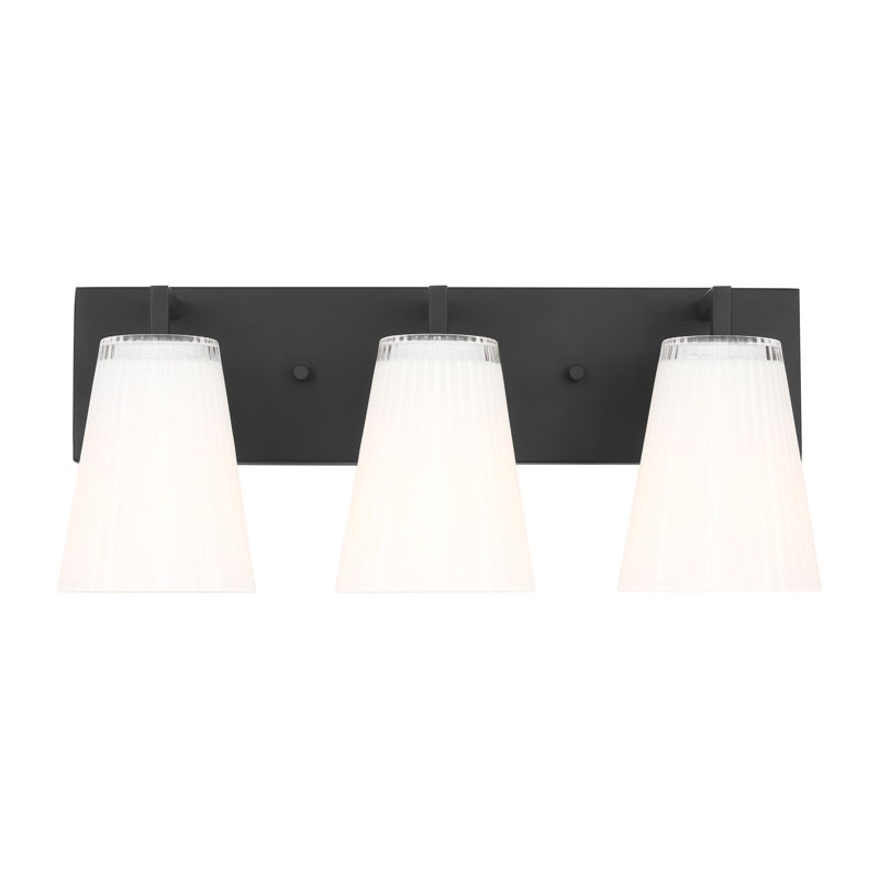 Upson Large Vanity from Generation Lighting , Midnight Black, 7.75" H x 18" W x 6.25" D, 3 Lights