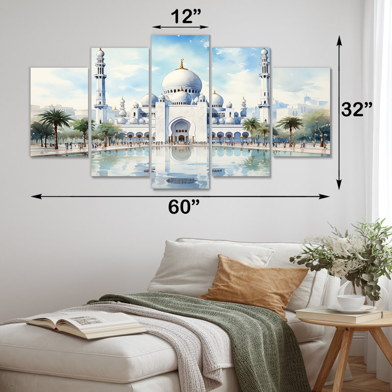 Ensemble d'art mural blanc "Mosquée blanche"
