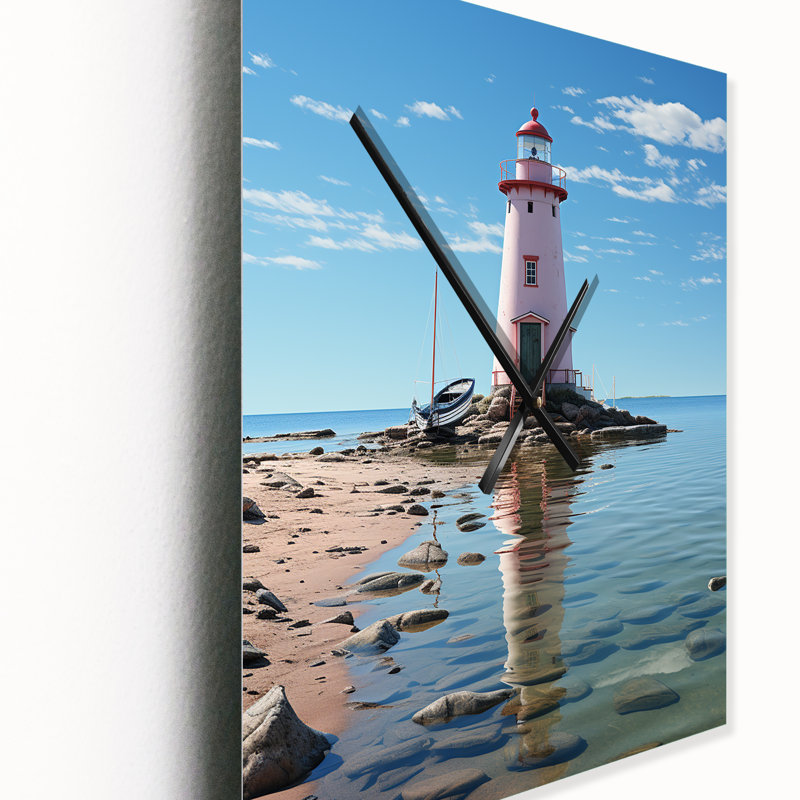 Light House Simplicity At Sea - Horloge murale bord de mer, Grand