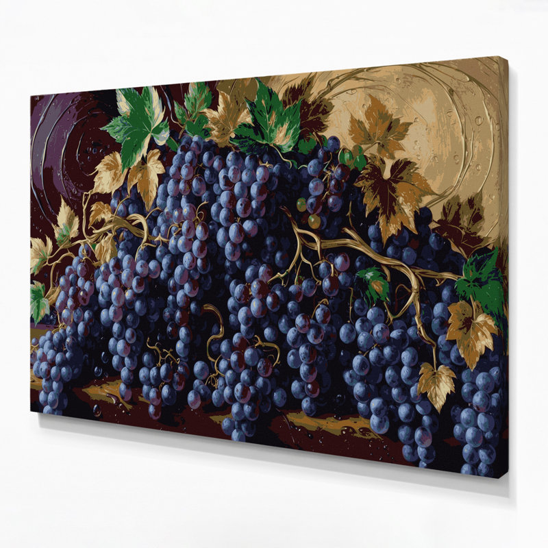 «Fruit Grape Champagne», art mural sur toile, H 20 po x l 24 po