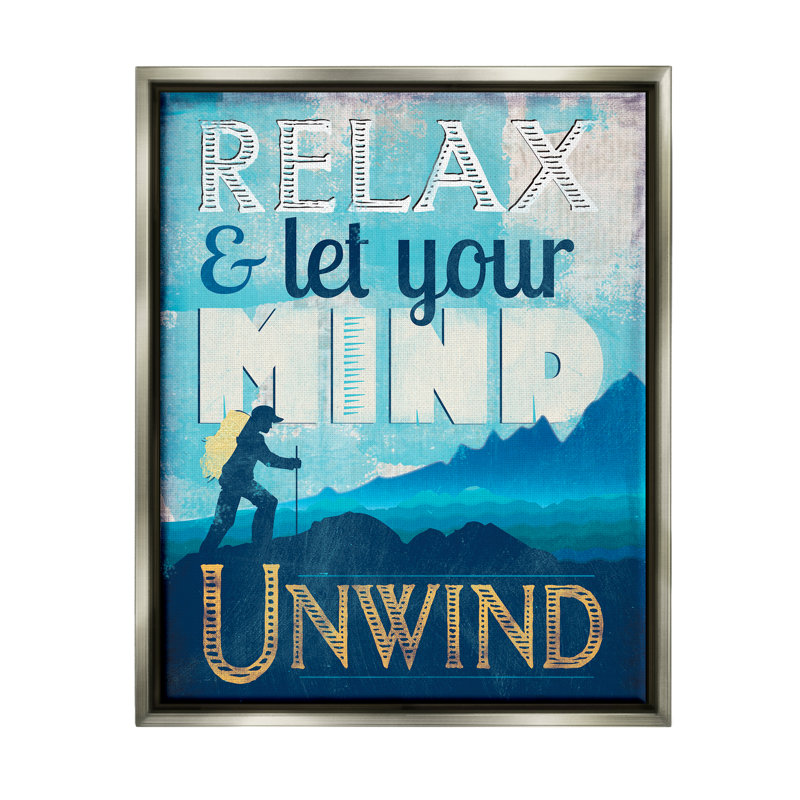 «Unwind Randonnée» sur toile, Cadre flottant gris lustré, H 21 po x l 17 po x P 1,7 po
