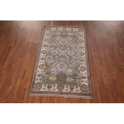 Handmade Gray Oushak Indian Foyer Rug 3x5
