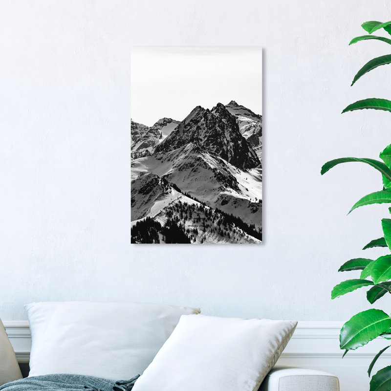 " Up The Mountain Snowy Mountains ", Wrapped Canvas, 24" H x 16" W
