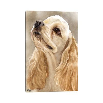 «Waggin 'Tail - Buff Cocker Spaniel» par Judith Stein, reproduction d'art sur toile tendue