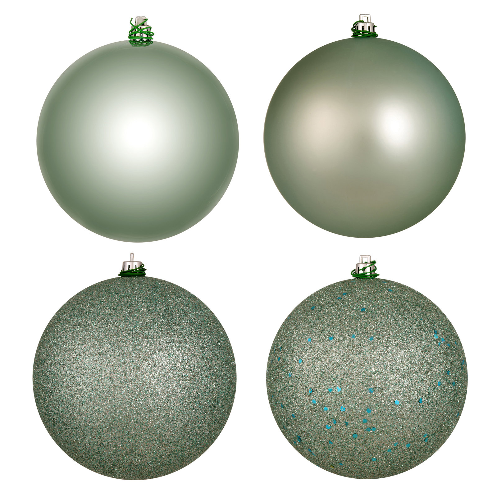 Shatterproof Bauble, 20, Frosty Mint, 2.75" H x 2.75" W x 2.75" D