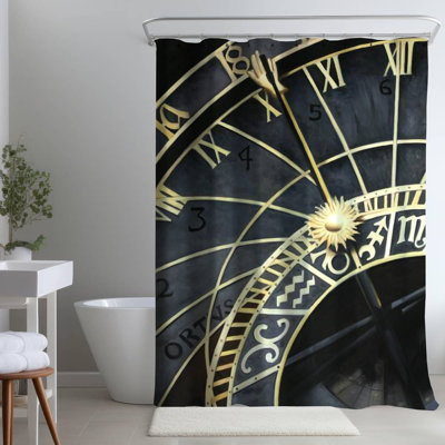 Shower Curtain EA12 – Polyester Shower Curtain, Dye Sublimation Print, 71" W × 74" L