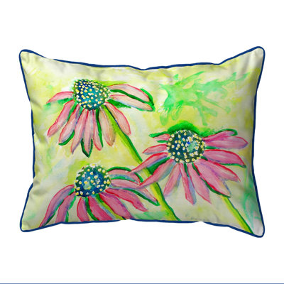 Conch Cone Flowers Indoor/Outdoor Lumbar Pillow