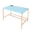 Bureau d'écriture rectangulaire avec port USB, bleu bébé et or-682878475
