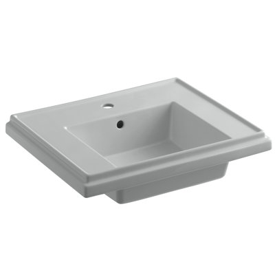 Tresham® Ceramic 24" Pedestal Bathroom Sink with Overflow