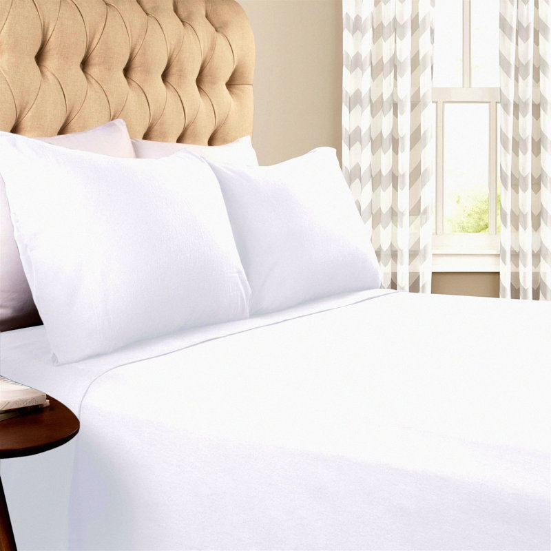 Luxury White Flannel Full Sheet Set - Soft & Cozy Bedding for Full Size Beds - Premium Quality Flannel Sheets for a Comfortable Night's Sleep - Full Size White Flannel Sheet Set