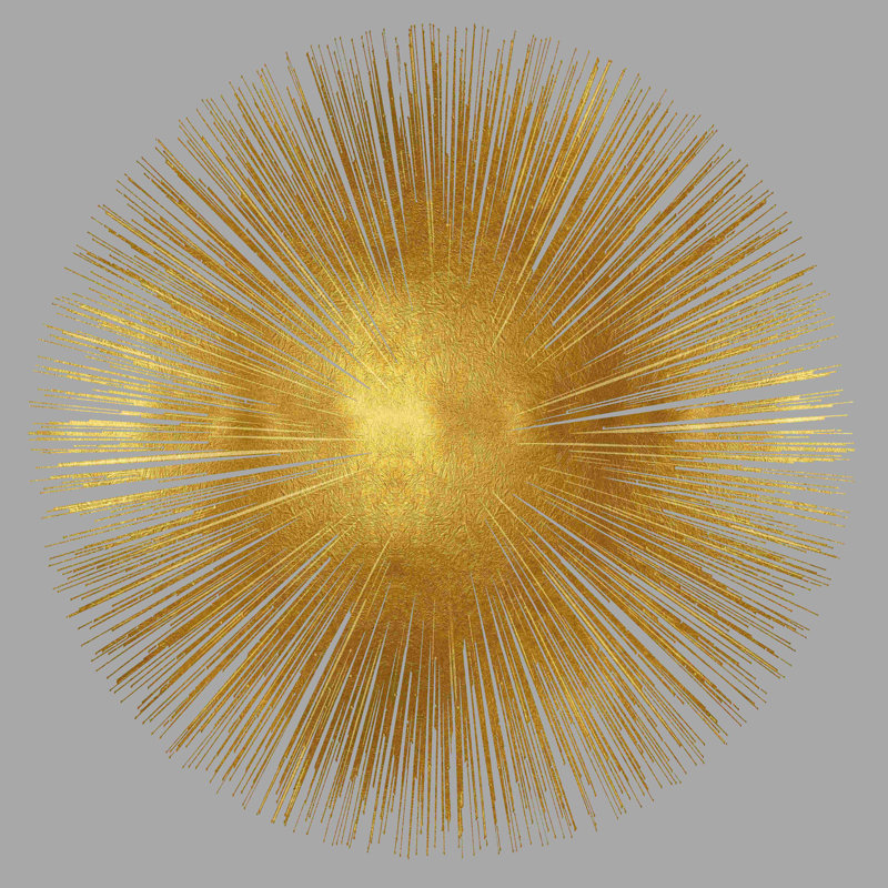 Sunburst on Grey I - peinture sur toile tendue, H 12 po x l 12 po