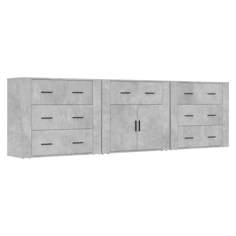 Tidioute 33 Cm Wide 7 Drawer Sideboard, Concrete Grey