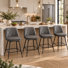 360° Swivel Bar Stools Set of 4 with Backrest & Footrest, Industrial PU Leather Kitchen Island Stools, 330lbs Capacity, Easy Assembly