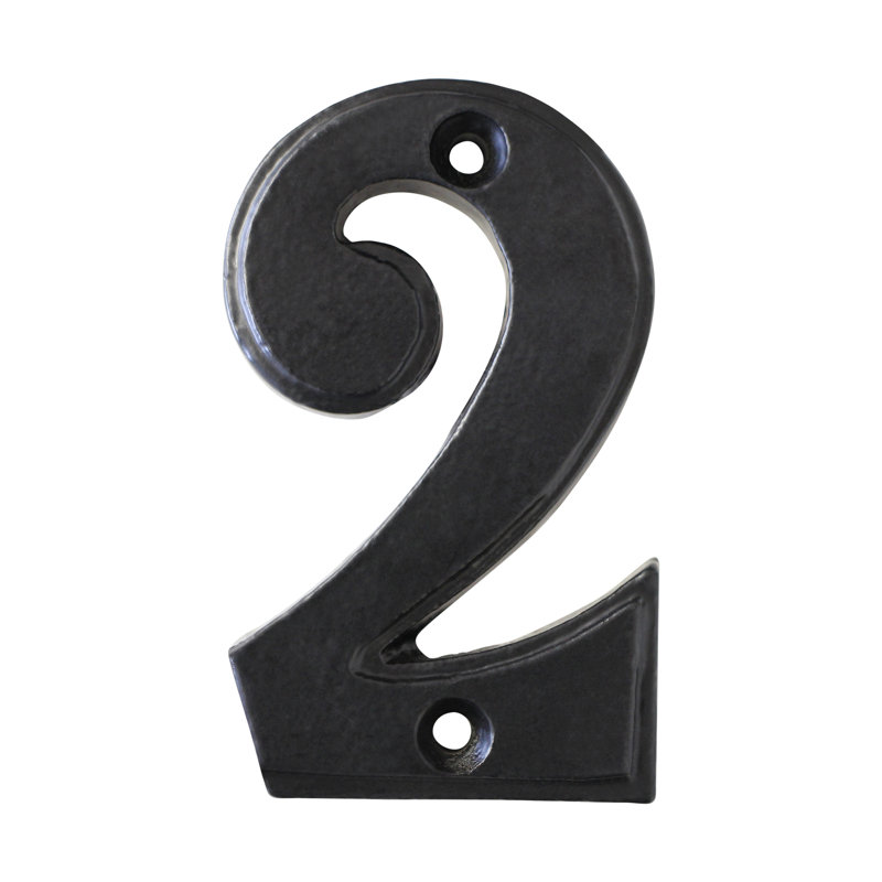 Numéro de maison de 2,8 po, 2, Noir