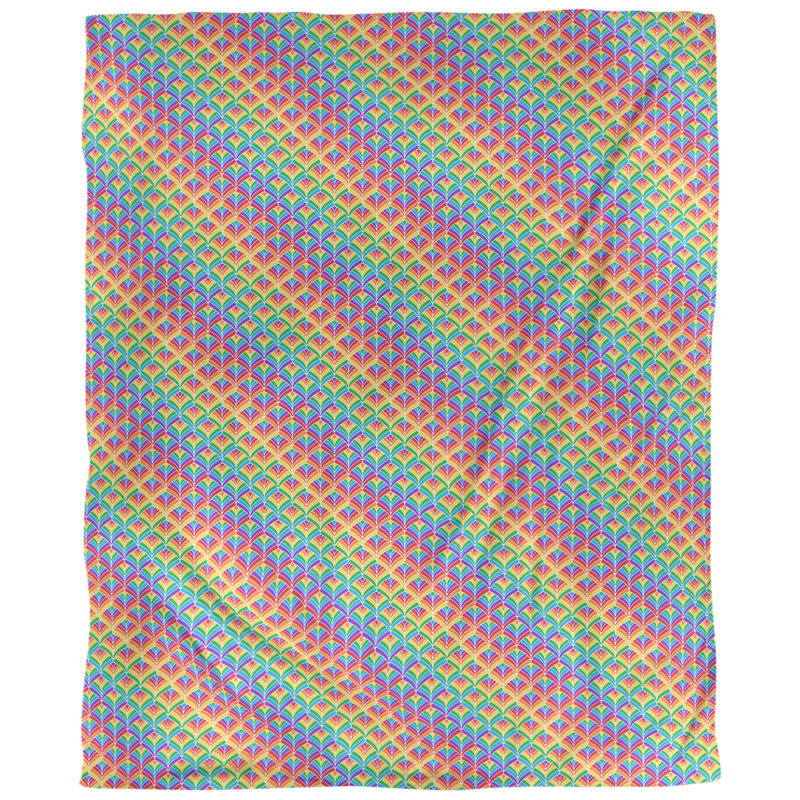 Tissu d’échelle en arc-en-ciel, Rose / Bleu, L 58 po x l 36 po, Sergé de coton