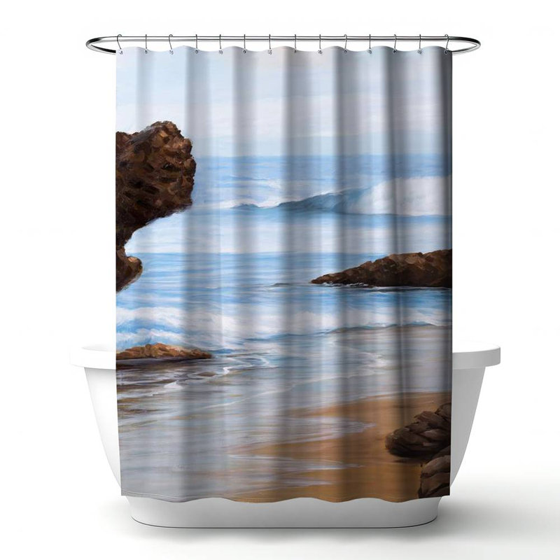 Shower Curtain CO22 – Polyester Shower Curtain, Dye Sublimation Print, 71" W × 74" L