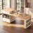 78.8" Rolling Kitchen Island With 3-Stage Extendable Dining Table (Seats 6-8), Built-In Power Outlet, Ample Storage Drawers & Cabinets, Mobile On Wheels - High-Density MDF, Easy Assembly