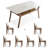 6 - Person Tan  Rectangular Solid Wood Sintered Stone Tabletop Dining Table Set-617245023