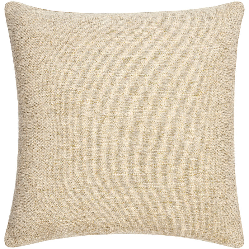 Housse de coussin décoratif Zunaira, H 22 po x l 22 po, Inférieur, Beige