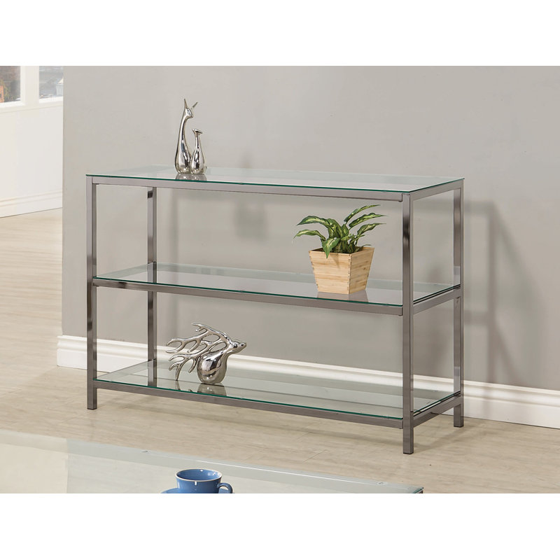 Console Abie, H 32 po, Argent argent