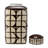 Geometric Ceramic Table Jar with Lid for Home Decor - Decorative Patterned Tall Jar for Shelf Styling, Console Display, and Tabletop Accent-86741825-86741826