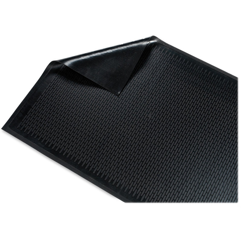 Guardian Black Rubber Outdoor Scraper Floor Mat 4'x6'