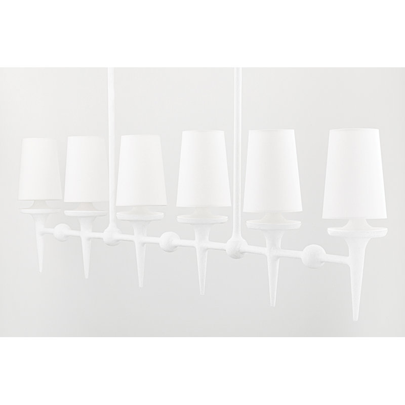 Torch 6 Light Island Light, White Plaster