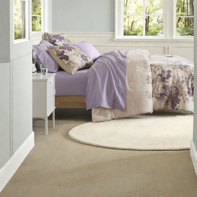Floral Bedding Sets, Taupe Polyester Comforter For Home