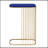 Blue And Gold C-Table With Metal Base