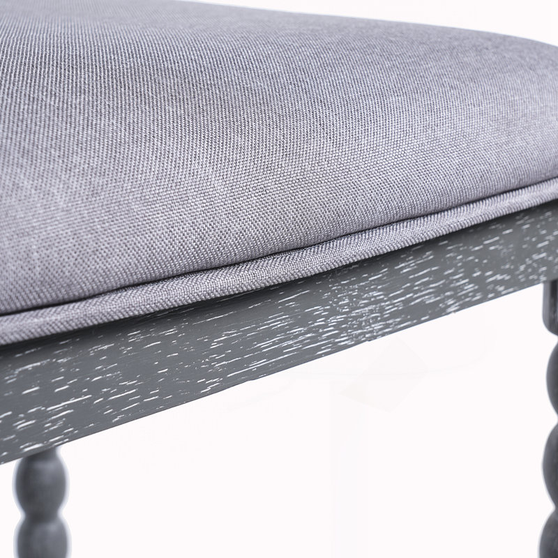 Ensemble de 2 tabourets rembourrés, 2, Gris foncé