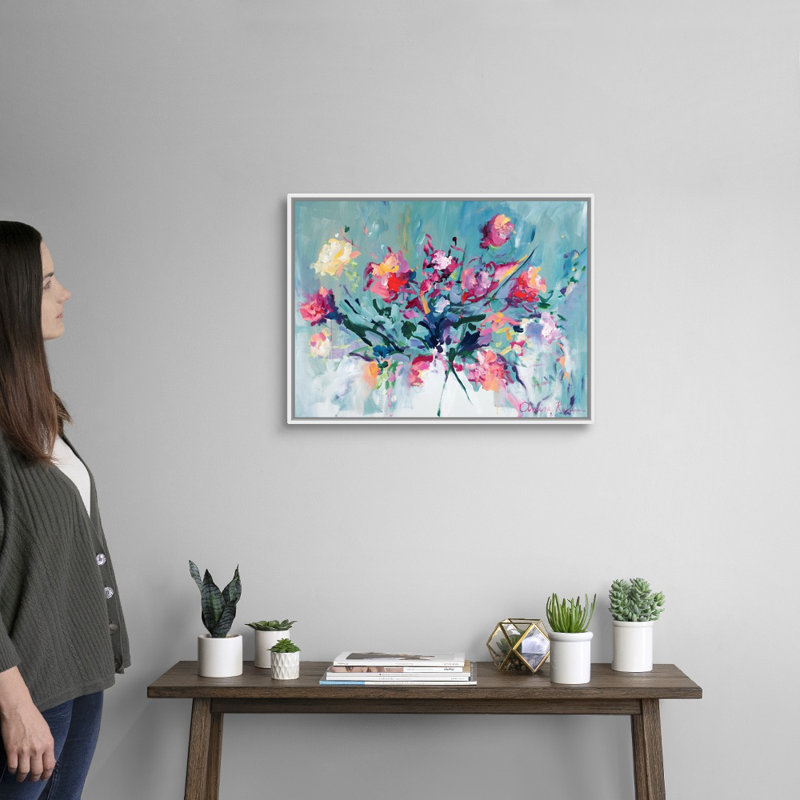 Reproduction d’art sur toile, "courage to Bloom" par Amira Rahim, H 20 po x l 26 po x P 1,75 po, Toile blanche encadrée