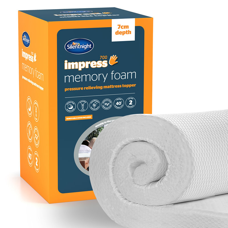 Impress 7cm Memory Foam Mattress Topper, Single (3')