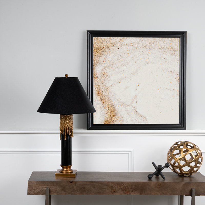 Melted Candle Cylinder Base Table Lamp, Brass