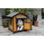 Niche pour chien en bois avec porte ventilée verrouillable