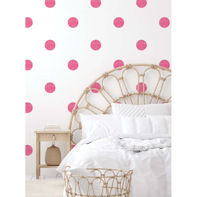 Adhésif décoratif pois texturés, Rose vif